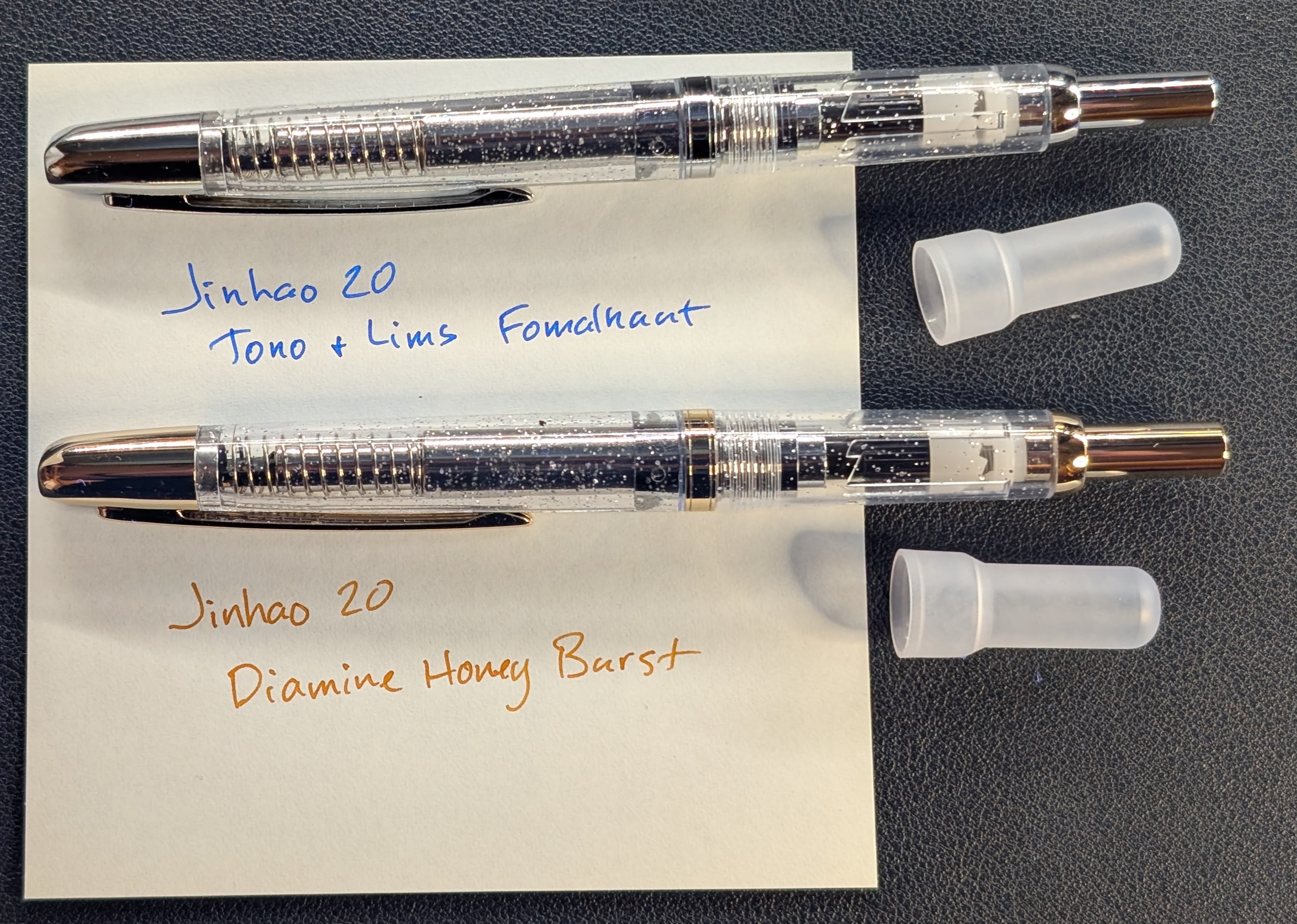 Same as the last photo but under a mix of natural and UV light. Everything is the same except the blue ink appears brighter and is glowing