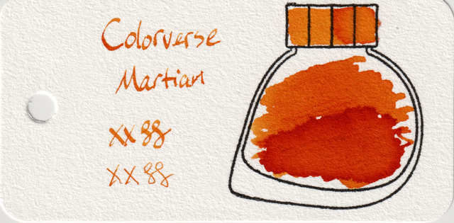 Scan of an ink swatch card made from Col-o-ring paper
