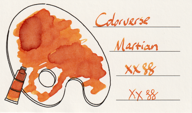 Scan of an ink swatch card made from Iroful paper