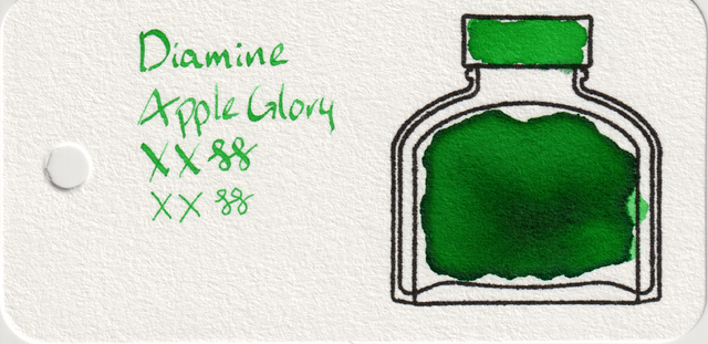 Scan of an ink swatch card made from Col-o-ring paper