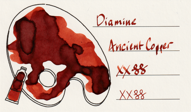 Scan of an ink swatch card made from Iroful paper
