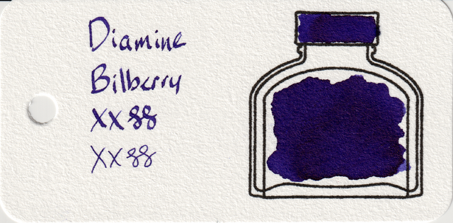 Scan of an ink swatch card made from Col-o-ring paper