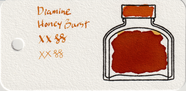 Scan of an ink swatch card made from Col-o-ring paper