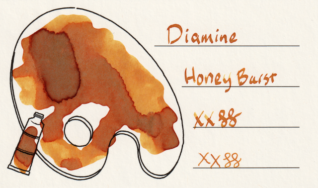 Scan of an ink swatch card made from Iroful paper