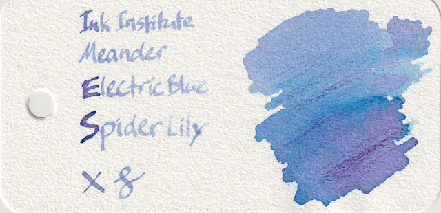 Scan of an ink swatch card made from Col-o-ring paper