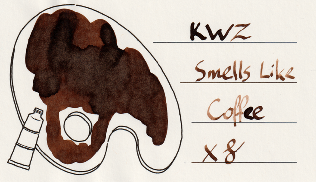 Scan of an ink swatch card made from Iroful paper