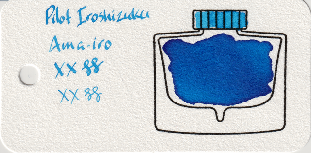Scan of an ink swatch card made from Col-o-ring paper