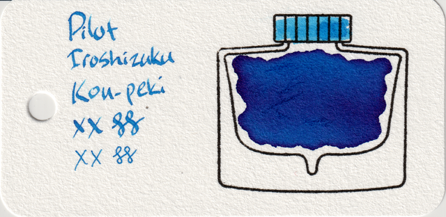 Scan of an ink swatch card made from Col-o-ring paper