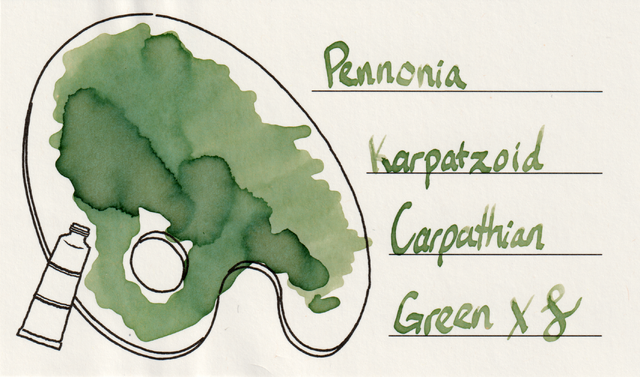Scan of an ink swatch card made from Iroful paper