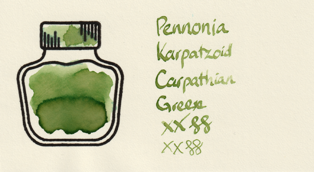 Scan of an ink swatch card made from MD paper