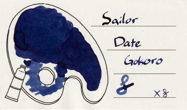 Scan of an ink swatch card made from Iroful paper