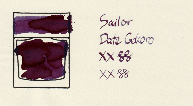 Scan of an ink swatch card made from MD paper