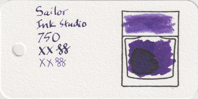 Scan of an ink swatch card made from Col-o-ring paper