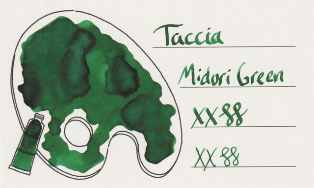 Scan of an ink swatch card made from Iroful paper