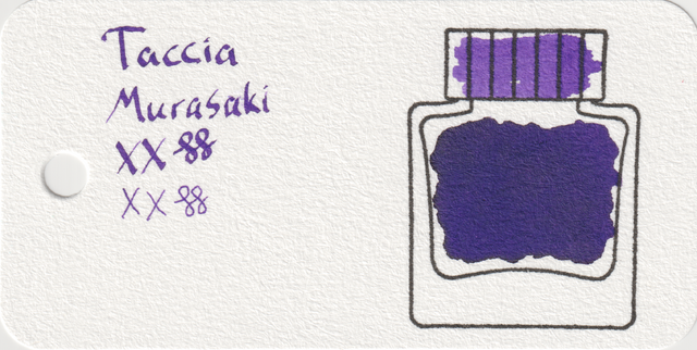Scan of an ink swatch card made from Col-o-ring paper