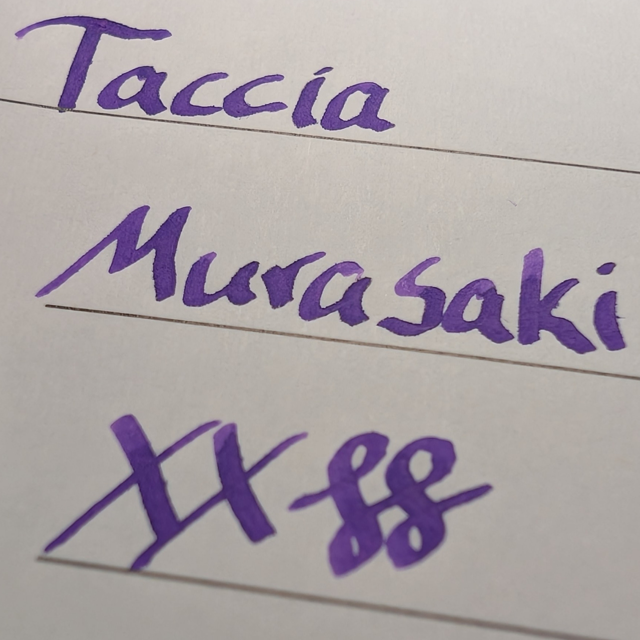Ink Swatch - Taccia - Murasaki - Jim P.’s Fountain Pen and Ink Nonsense
