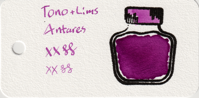 Scan of an ink swatch card made from Col-o-ring paper