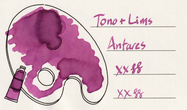 Scan of an ink swatch card made from Iroful paper