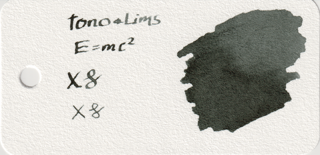 Scan of an ink swatch card made from Col-o-ring paper