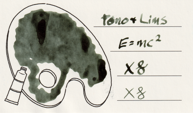 Scan of an ink swatch card made from Iroful paper