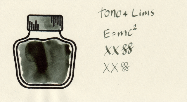 Scan of an ink swatch card made from MD paper